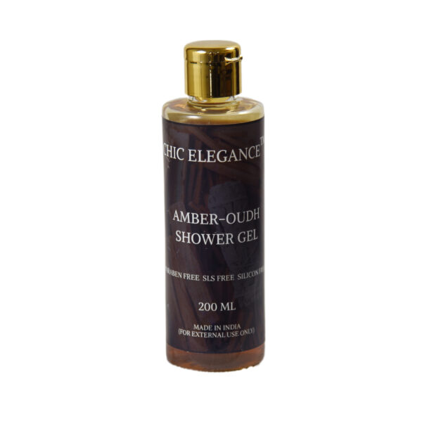 CHIC ELEGANCE Amber - Oudh Shower Gel 200 ML | For All Skin Type | SLS Free | Paraben Free | Silicon Free